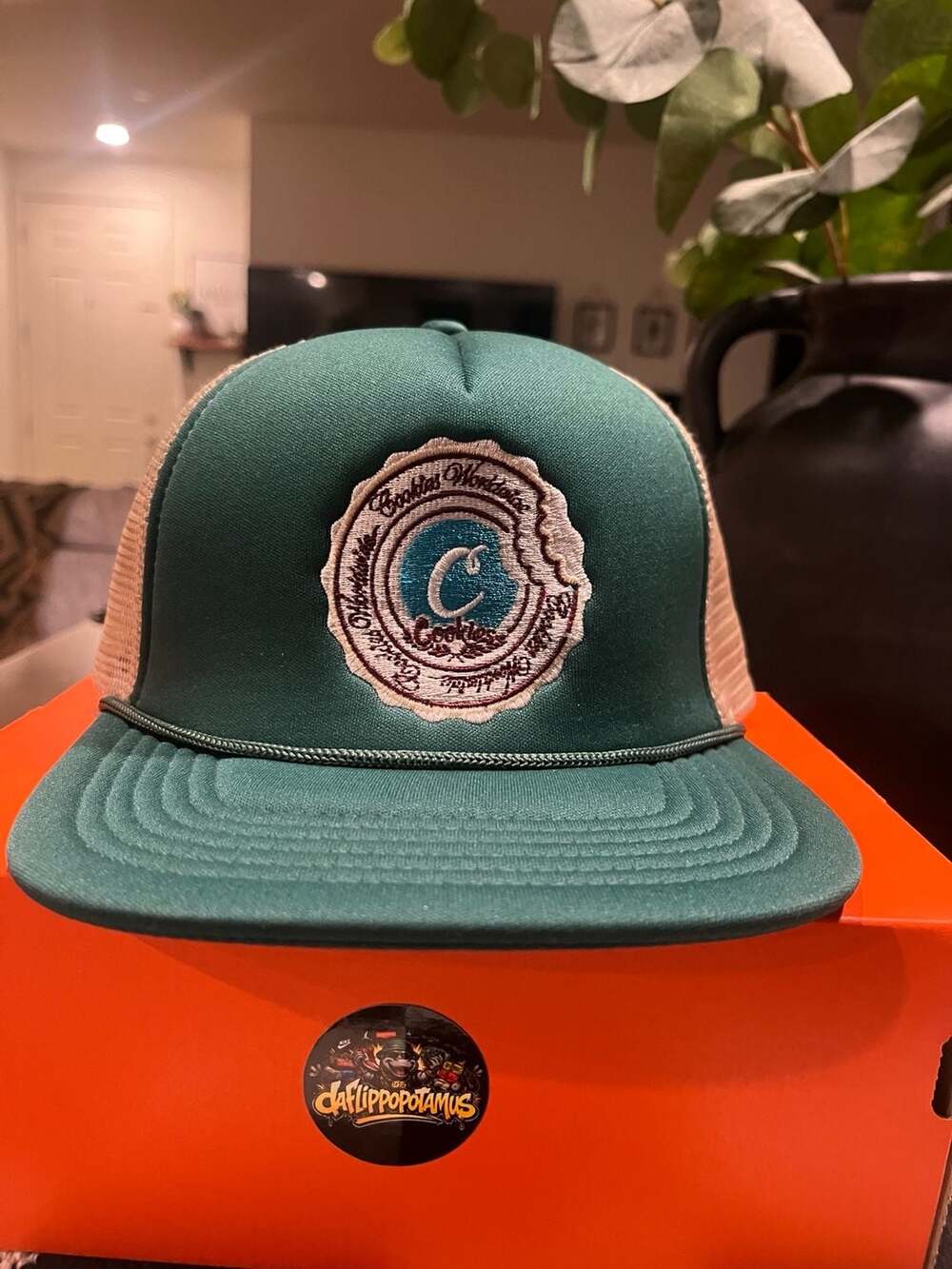 Cookies SF Worldwide Logo Trucker Hat Green Tan One Size